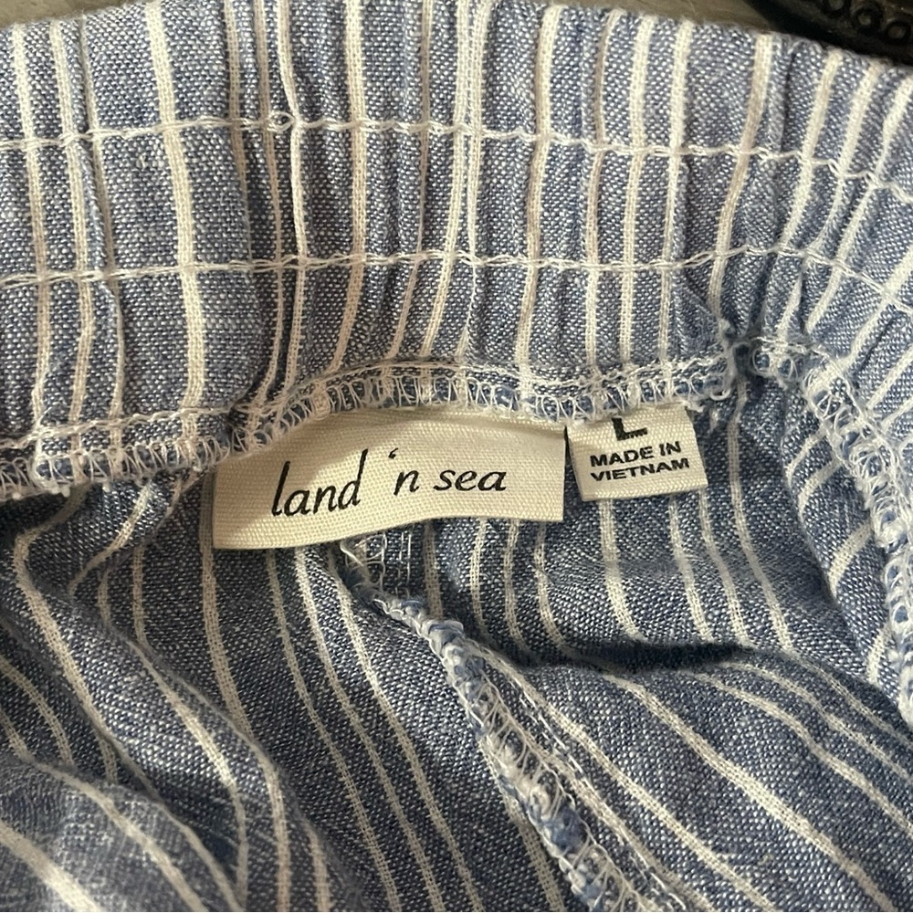 Striped Blue Capris - Picture 6 of 9